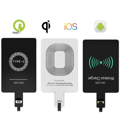 Wireless Charging Receiver For iPhone 6 7 Plus 5s Micro USB Type C Universal Fast Wireless Charger For Samsung Huawei Xiaomi Wall Chargers