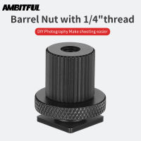 AMBITFUL 1/4 Screw Hot Shoe Mount Adapter อุปกรณ์เสริมพร้อม 1/4 Screw Barrel Nut Nut สำหรับกล้อง LED Light Monitor-orefq3765