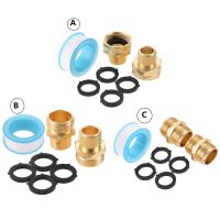 Brass Garden Water Hose Connectors Adapter Fitting with Washers Sealing Tape Kit 3/4 GHT Male/Female To 1/2 NPT Male Threaded