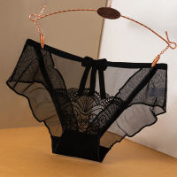 【2023】Black Women S Panties Underwear Transparent Lingerie Hollow Out Girl See Through Panti Net Yarn Lace Underpants Salees