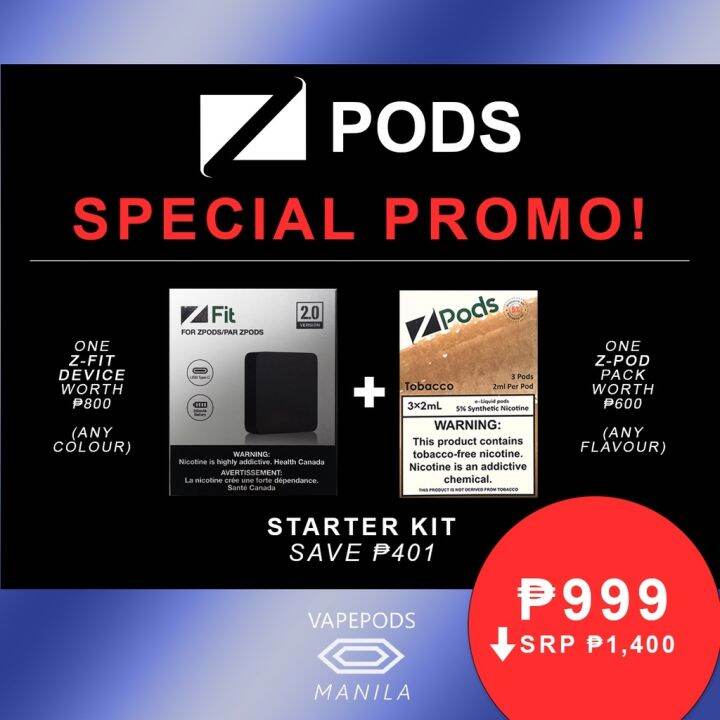 ZiiP ZFit Vape Device Pods PROMO Device 1 pack of pods for only 999