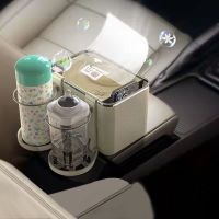 ﹉✆► Car Drawer Box Storage Water Cup Holder Tik Tok Same Style Easy Installation Multifunctional Armrest