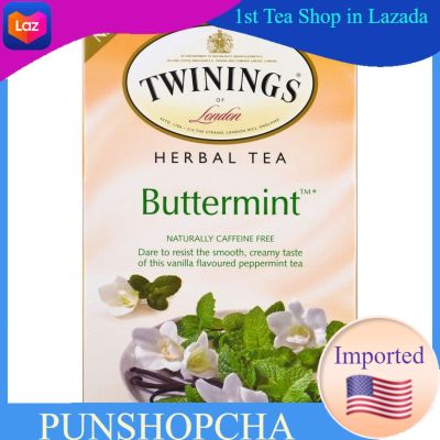 Twinings, Herbal Tea, Buttermint, Caffeine Free,20 Individual Tea Bags, นำเข้าจากอเมริกา