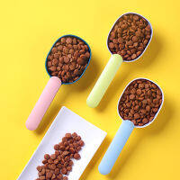 Multifunctional Dog Food Spoon Feeding Spoon With Sealed Bag Clip Creative Measuring Cup Curved Design,Easy To Clean