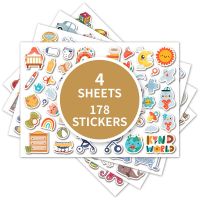 4Sheets/78pcs Baby Scrapbook Stickers for Photo Albums Envelopes Scrapbooking Party Favors Stickers