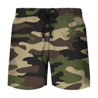 2023 Summer New Casual Camouflage Printed Men Swim Shorts Trousers 3D Beach Quick Dry Beachwear Swimwear Surfboard Sweatpants