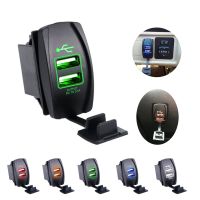 DC 5V 3.1A USB Car Charger Dual Ports Car Charger Socket Waterproof Power Outlet Adapter ไฟแช็กสำหรับ Marine Truck Boat