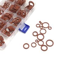 ✈◆┅ 225pcs/Box Red VMQ Silicone O Ring Food Grade Waterproof Washer Rubber Insulated Ring Set Assortment Kit Set Box Sealing Gaskets