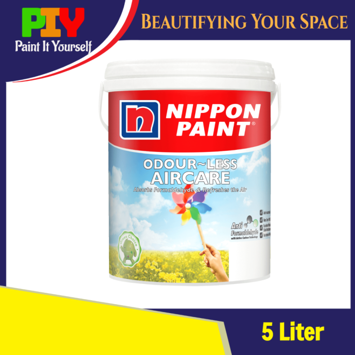 Nippon Paint Odourless Air Care AirCare Interior Wall Paint / Cat Dalam Dinding Rumah 5L 5
