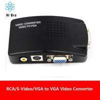 JUNRU3703อินพุต VGA S-Video To VGA ตัวแปลงเอวี /S-Video อินพุต VGA เอาต์พุตขนาดเล็กการแปลงสัญญาณสำหรับ Pc/hdtvdvd/Set-Top Box/ คอนโซลเกม/กล้องวีดีโอ