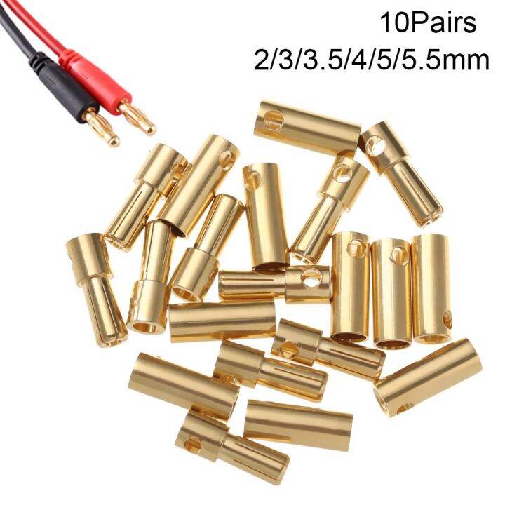 C6577 10Pairs 2/3/3.5/4/5/5.5mm Tools Voice Box For Model Airplane Banana Plug High Current RC