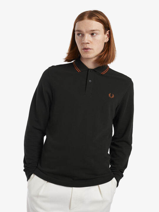 Fred Perry M3636 Long Sleeve Twin Tipped Fred Perry Shirt (Night