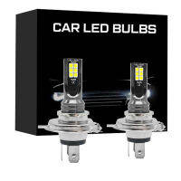 2Pcs H7 HB3 H8 H9 H1 H4 9005 9006 HB4 LED ไฟหน้าหลอดไฟ High Low Beam ไฟตัดหมอกอัตโนมัติ80W 12000LM 12V หลอดไฟหมอกรถ