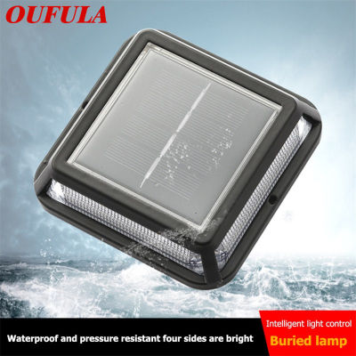 OUFULA Solar Underground Lights Outdoor Waterproof IP65 Garden LED Home Stairs Steps Balcony Floor Foot Wall Decoration Street L