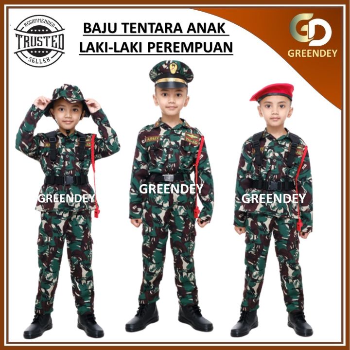 BAJU SERAGAM TENTARA ANAK LAKI-LAKI TK KOSTUM TNI AD ANAK BAJU PROFESI ...