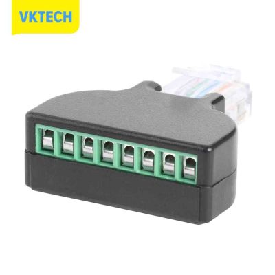 [Vktech] RJ45อีเธอร์เน็ตชาย8ขา AV สกรูเทอร์มินัลอะแดปเตอร์สำหรับ Cat7 Cat6 Cat5