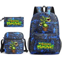 เกม Monster Concert My Singing Monster พิมพ์ไหล่คู่นักเรียนกระเป๋านักเรียนสามชิ้น