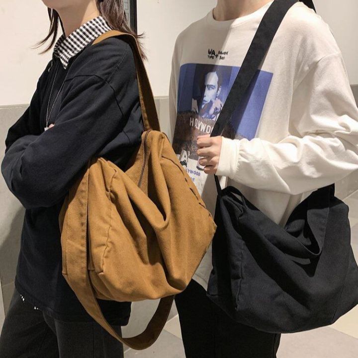 Ulzzang Korean Fashion Canvas Big Capacity Men Sling Bag Shoulder Bag  Crossbody Bag Messenger Bag For Men | Lazada Ph