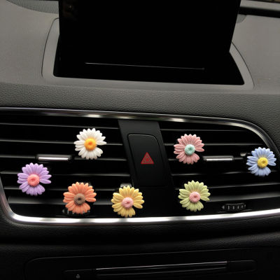 【cw】Small Daisy Car Air Vent Clips Air Conditioning Aromatpy Decor Air Freshener Auto Interior Outlet Vent Perfume Clip ！
