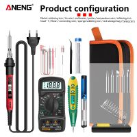 ANENG SL102/SL101 Digital Electric Soldering Iron Temperature Adjustable 220V 110V Welding Tool Ceramic Heater Soldering 16 Set