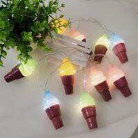 Ice Cream Popsicle LED String Lights Christmas Party Hoilday Wedding Birthday Lamp Chain For Garden Garland Bedroom Outdoor Deco