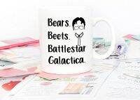 The Office TV Show แก้วกาแฟตลกสำหรับแฟนๆ Dight Schrute หมี Beets Battlestar Galactica แก้วใช้ในสำนักงาน,11 Oz