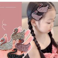 1PC New Princess Water Diamond Swan Cute Girls Hairpins Children Headwear Hairgrip BB Hair Clips Barrettes Hair Accessories