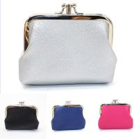 ○℗ PU Leather Pocket Money Purse Buckle Coin Wallet Candy Color Card Holder Simple Double Layer Mini Purse Gift for Women Girls