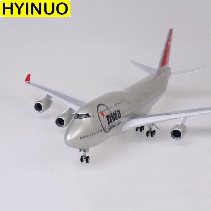 47cm-boeing-747-b747-model-nwa-northwest-airlines-with-landing-gear-wheels-lights-resin-aircraft-plane-collectible-toys