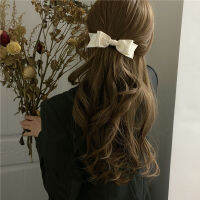 【cw】 Super Beautiful Pointed Simple Lady Style French Style Loose Clip on the Run Princess Hairstyle Bow Barrettes ！