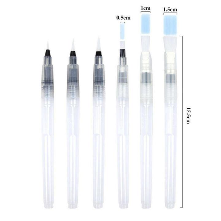 6ชิ้น-เซ็ตสีน้ำปากกาหัวนุ่มแปรงเติมปากกาสำหรับวาดภาพวาดศิลปะการประดิษฐ์อักษรอุปกรณ์-p2c5