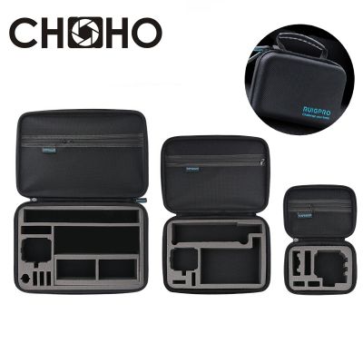 กล่องป้องกันกระเป๋าหิ้วใส่ของแบบพกพากระเป๋าถือ S M L สำหรับ GoPro Hero 11 9 10เสี่ยวหมี YI Sjcam DJI OSMO อุปกรณ์เสริมกล้อง
