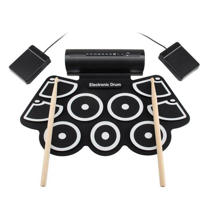 Silicone Professional Electronic Drum Set Midi Electronic Drum Pad Sticks Portable Elektronische