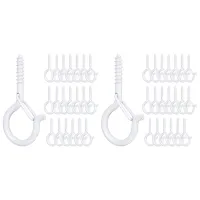 Q-Hanger Hooks Ceiling Q Screw Hook Screw Lights Hanger Christmas Lights Hanger Hook Ceiling Screw Hanger(40, White)