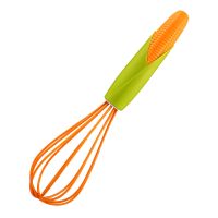 UPKOCH 10 Inches Hand Egg Mixer Silicone Balloon Whisk Milk Cream Frother Kitchen Utensils for Blending Stirring (Orange)