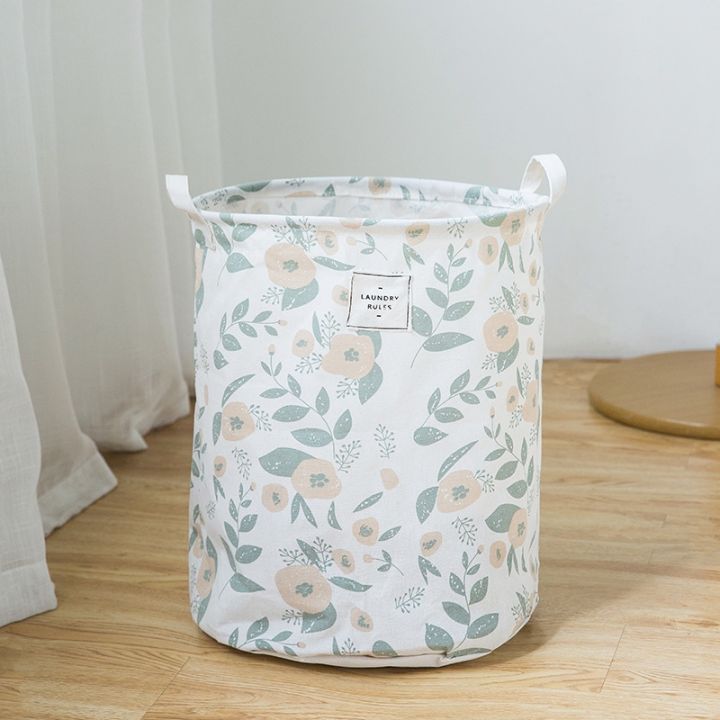 color-printed-clothing-basket-cotton-large-capacity-storage-folding-simple-storage-basket