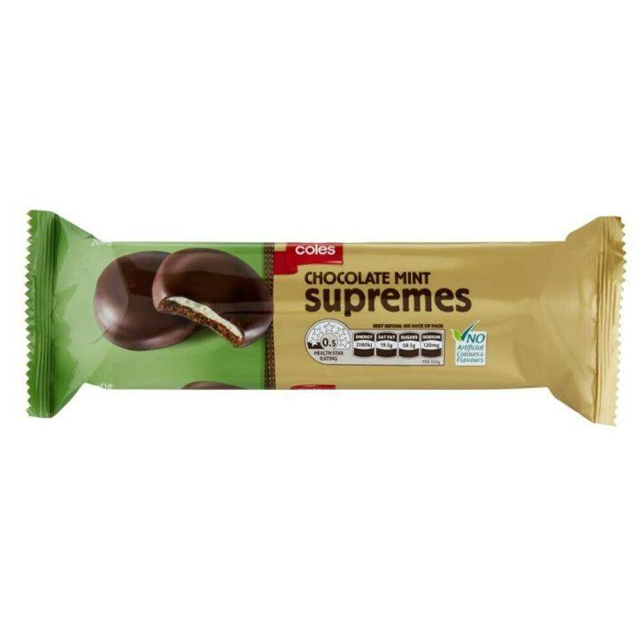 Coles Chocolate Mint Supremes Biscuit G Lazada