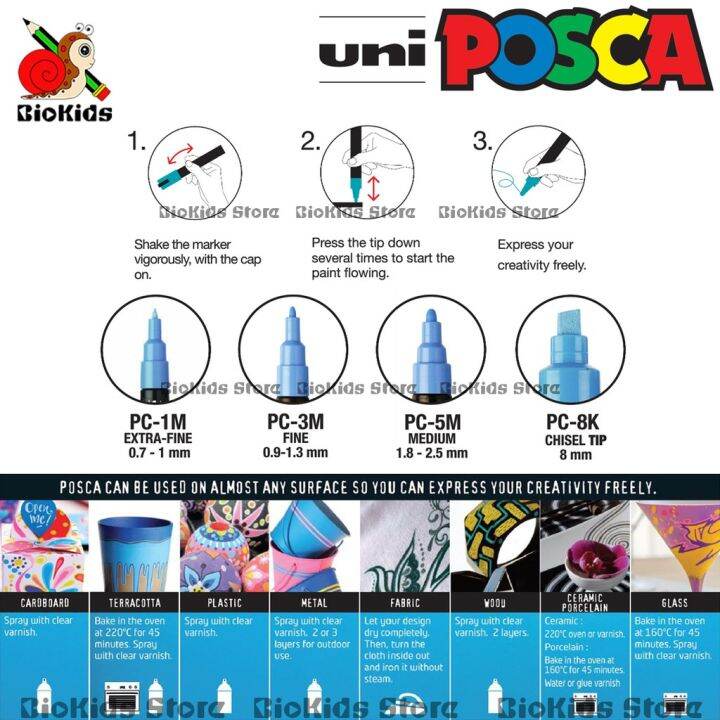 โปรโมชั่น-คุ้มค่า-uni-posca-pc-3m-0-9-1-3-mm-i-ปากกามาร์คเกอร์ถาวร-ลบไม่ได้-ขนาดเส้น-0-9-1-3-มม-ราคาสุดคุ้ม-ปากกา-เมจิก-ปากกา-ไฮ-ไล-ท์-ปากกาหมึกซึม-ปากกา-ไวท์-บอร์ด