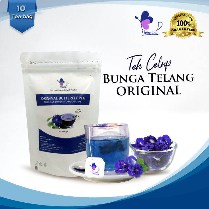 Teh Bunga Telang Celup Original Premium Teh Celup Bunga Telang Praktis Butterfly Pea Flower Tea