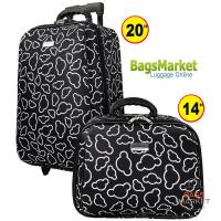 BagsMarket Luggage Wheal กระเป๋าเดินทางเซ็ทคู่ ลิขสิทธิ์ของแท้ 20/14 นิ้ว Code FBL7720-1 Micky Mouse (Black)