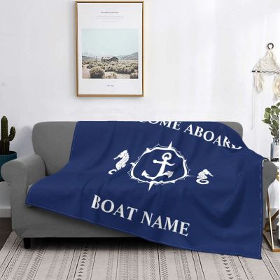 Deep Sea Color Nautical Upholstery Blanket Soft Flannel Blanket Breathable Ultra Warm Bedding and Travel Blanket Customizable