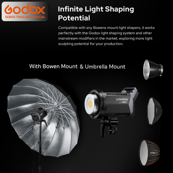 godox-led-litemons-la200d-230w-5600k-bowen-mount-รับประกันศูนย์-godox-thailand-3ปี-la200-d