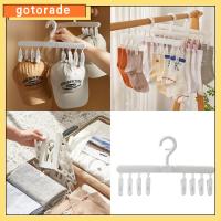 GOTORADE 4 PCS มี8คลิป ที่แขวนเสื้อผ้าพับได้ พลาสติกทำจากพลาสติก สีขาวขาว ไม้แขวนพับได้ แบบพกพาได้ ไม้แขวนสำหรับเดินทาง บ้านในบ้าน