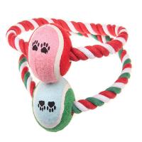 Pet Dog Toys Cotton Braided Rope Knotted Rope Dog Toys Tennis Ball Chew Bite Cat Pet Toy Playing Rope Ring Interactive Toy Ball