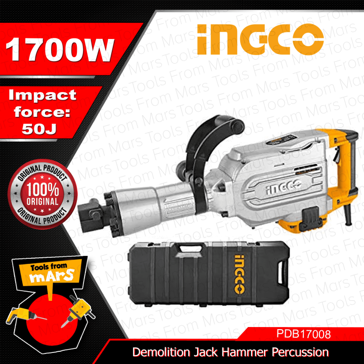 INGCO 1700W Jack Demolition Hammer Chipping Gun Breaker Percussion ...