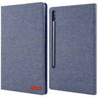 Denim PU Leather Stand Flip Case พร้อมช่องเสียบการ์ด &amp; ที่ใส่ปากกาสำหรับ Samsung Tab S9 Ultra 14.6 2023 Tab S9 Plus 12.4 2023 Tab S8 Ultratab S8 Plustab S7 FE 12.4 2021tab S7 Plus 12.4 2020Tab S8 11 2022Tab S7 11 2020822