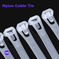 100PCSReleasable NYLON CABLE TIES 8*150/200/250/300/400/450mayหลวมSlipknot Tieบรรจุภัณฑ์แบบใช้ซ้ำได้พลาสติกZip Tie Wrapสายคล้อง-Shumue