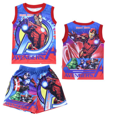 เสื้อผ้าเด็กลายการ์ตูนลิขสิทธิ์แท้ เด็กผู้ชาย/ผู้หญิง ชุดเที่ยว ชุดเดินเล่น ชุดแขนกุด ชุดแฟชั่น IRON MAN เสื้อเด็กผ้ามัน Avengers DMA243-04 BestShirt