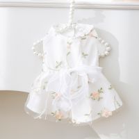 Spring Summer puppy Dogs Clothing Three-Dimensional Bow Puppy Dog Clothes Princess Skirt For Small Dog Cat Two-Legged Pet Dress