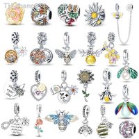 925 Sterling Silver Delicate Bee Series Charm Beads Silver Bumblebee Pendant fit for Original Pandora Bracelet Bangle DIY Gift